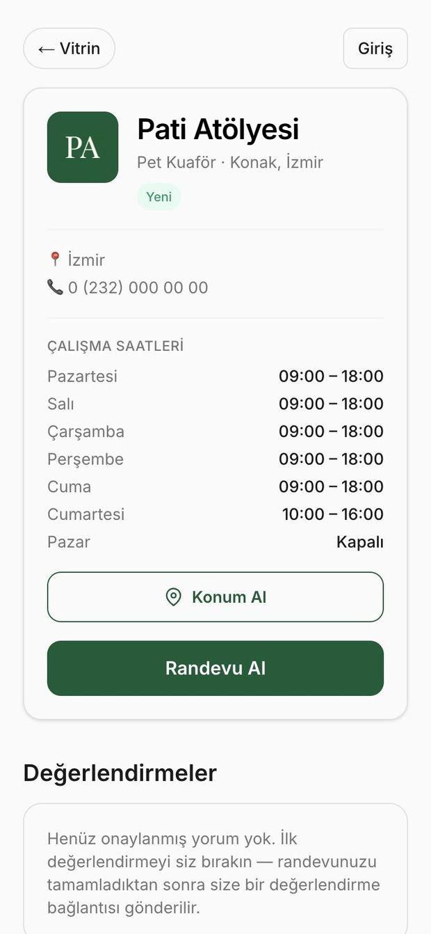 Habitfy Showroom işletme profili: çalışma saatleri, konum ve randevu butonu